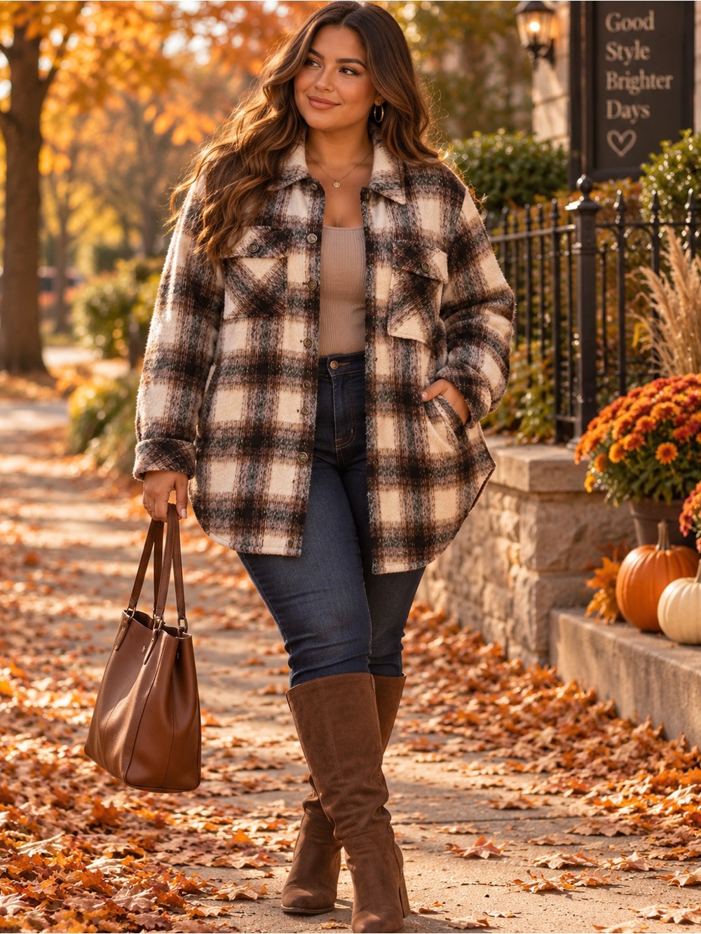Two by Vince Camuto Plus XXL Plaid Wool Blend Jacket | Fall | Cozy